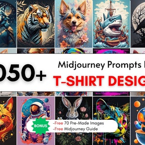 1050+ T-shirt Designs Midjourney Prompts, AI Art, Midjourney Prompt, Midjourney AI Art, Learn Midjourney, Digital Art, AI Generate Art Print