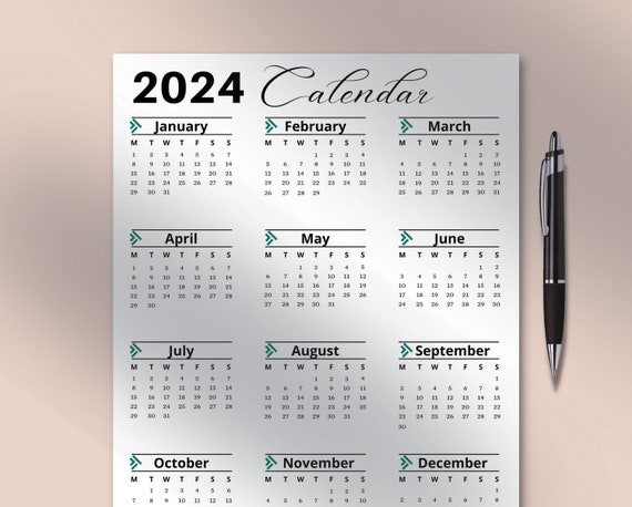 Calendrier 2024 Avec Un Grand Concept De Date D'amplification