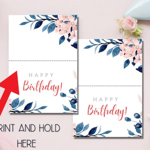 PRINTABLE EDITABLE Happy Birthday Card, Instant/digital Download ...