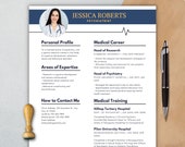 Doctor Resume Template, Nurse Resume Word, Apple Pages Mac | Medical Resume Template CV Template for Physician, Doctors | Resume for Doctors
