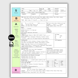 May include: A printable medical chart template with headings for patient information, assessment, and treatment. The chart includes sections for vital signs, medications, and other medical details.