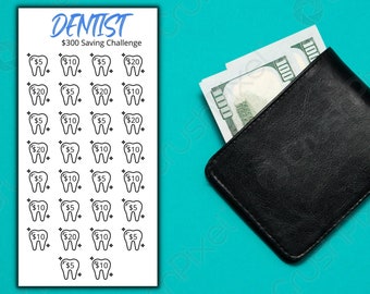 Savings Challenge Mini for the Dentist for A6 Cash Envelopes, Printable Cash Envelope, Budget Binder Insert, Fits in A6 Budget Binder