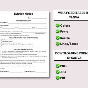 Eviction Notice Template | Printable Notice to Vacate Template | Lease ...