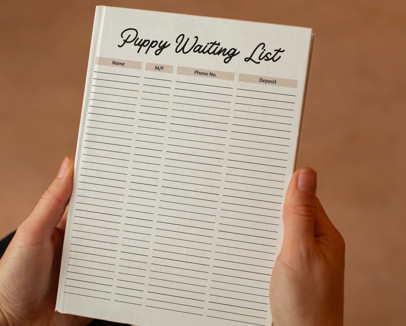 Editable Puppy Waiting List Sign up Sheet PRINTABLE Sign Up Etsy
