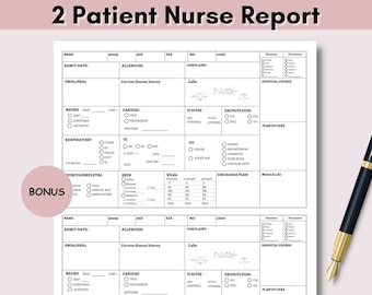 2 Patient Report Sheet Patient Report Sheet,Nursing Med Surg Report Sheet Nurse Brain Sheet ICU Nursing Handoff New Grad Rn Report Printable