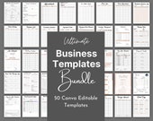 Printable Business Templates Bundle, Editable in Canva, Small Business, Price Quote Receipt Inventory Management Tracker, Sales, Planner
