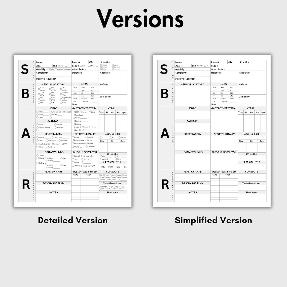SBAR Nurse Report Sheet, Editable Student Sheet Report, SBAR Brain ...
