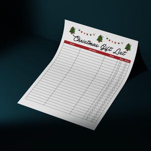 Christmas Gift List | Editable, Fillable | Printable Christmas Planner