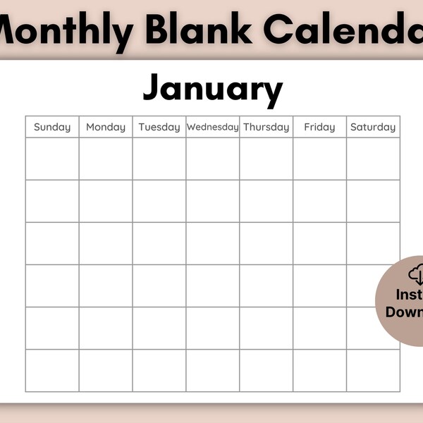 Blank 12x12 Calendar Etsy