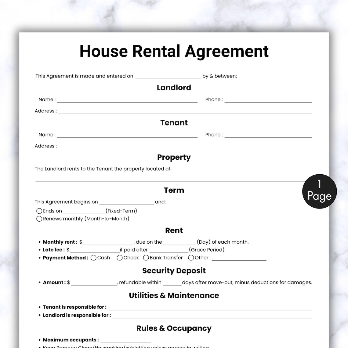 Image 5 for Simple House Rental Agreement Template