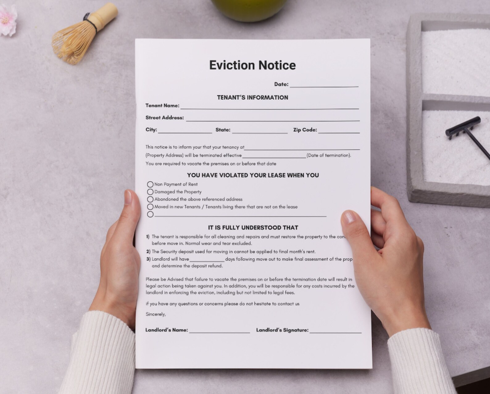 Eviction Notice Template | Printable Notice to Vacate Template | Lease ...