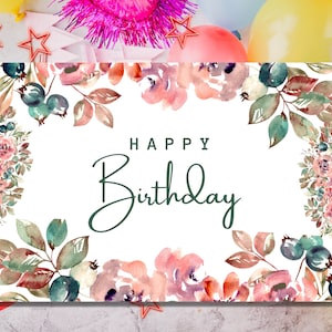 Cartão de feliz aniversário EDITÁVEL PARA IMPRIMIR, Cartão de felicitações para download instantâneo/digital, Modelo de cartão em PDF, aniversário da irmã
