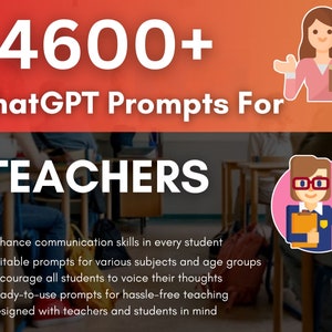 4600 ChatGPT Prompts for Teachers, Classroom Management, Lesson Planning, Critical Thining, Teachers Guide with 21 Teaching Categories zdjęcie 1