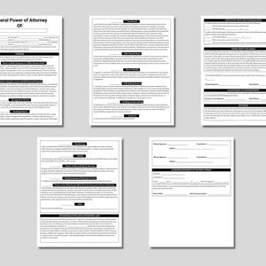 Editable General Power of Attorney | Printable POA Templates | General