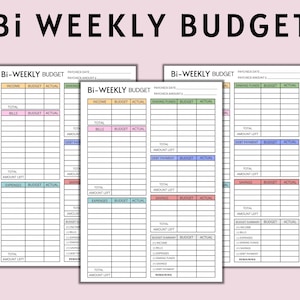 Bi Weekly Budget Planner Template, Paycheck Budget Printable, Budget Template, US Letter size, A4, A5 Letter PDF