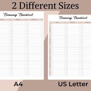 Printable Cleaning Schedule | Editable Daily, Weekly, Monthly Cleaning ...