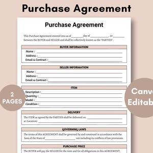 Koopovereenkomst, bewerkbaar koop- en verkoopcontract, afdrukbaar contract, verkoopcontract, zakelijk aankoopcontract, verkoopcontract