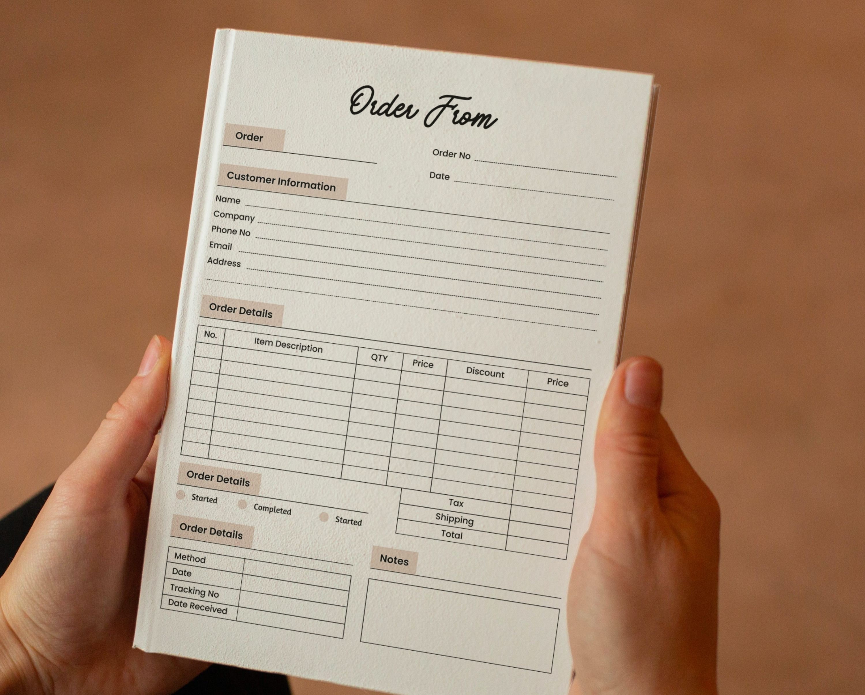 Order Form Editable Crafters Order Form Template Small Business
