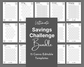 Savings Challenge Printable | Savings Challenge Bundle | Letter Sized Mini Savings Challenge Trackers, 1000 Savings Challenge, Budget Binder