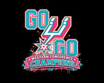 Go Spurs Go Retro West Champs PNG | Design de maillot de champion de la conférence ouest | Téléchargement numérique