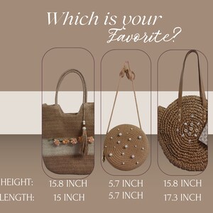 Sommertasche für Damen, Strohtasche, Sommertasche im Boho-Stil.