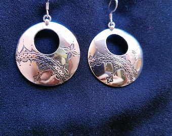 Handmade Tuareg Silver Earrings: African Tribal Jewelry