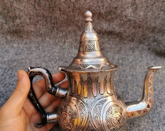 Antique Jewish Engraved Teapot - Wall Hanging Decor - Scalloped Edge - Intricate Engravings - Unique & Elegant Piece