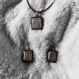 African Art Ethnic Jewelry Vintage Berber Tuareg Ebony Amulet Talisman Pendant Necklace FROM MOROCCO