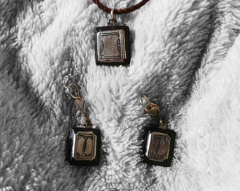 African Art Ethnic Jewelry Vintage Berber Tuareg Ebony Amulet Talisman Pendant Necklace FROM MOROCCO