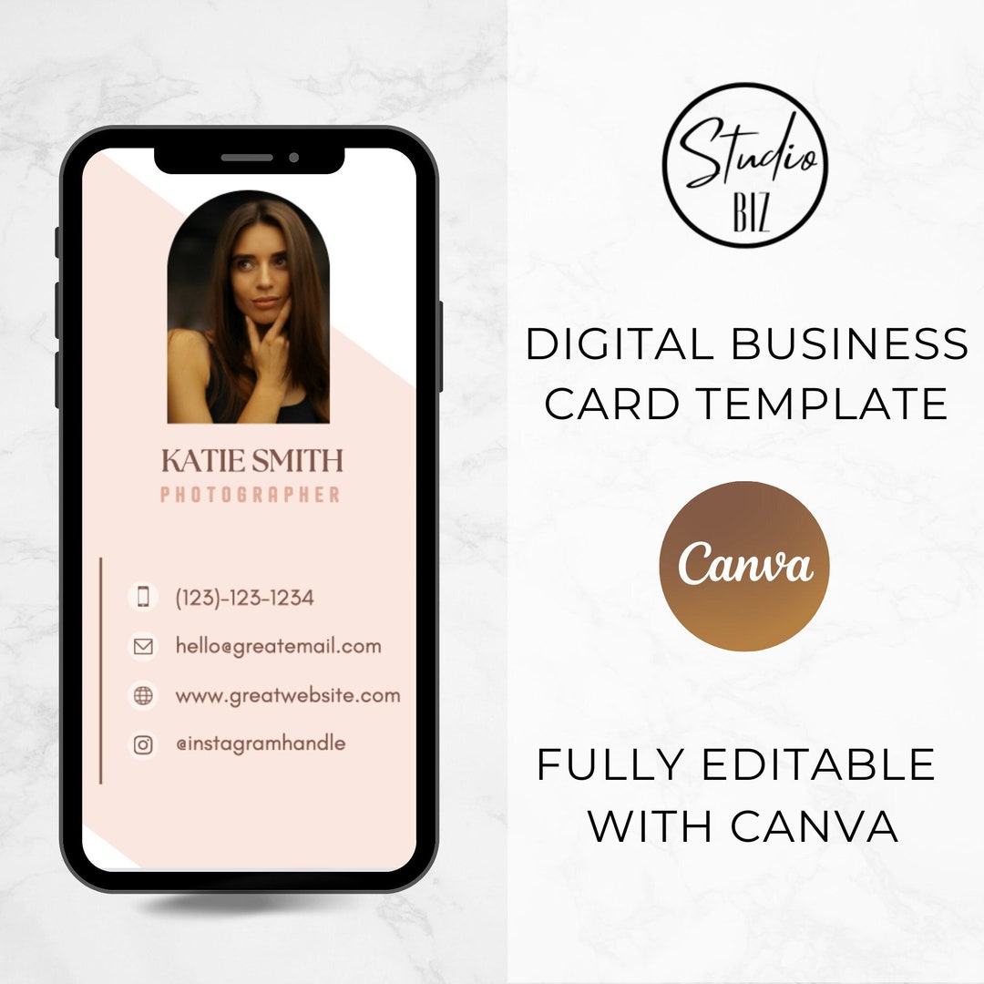 Digital Business Card Template Business Cards DIY Business Card Digital
