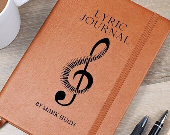 Craft Your Melody: Personalized Leather Journal for Pianists - Ideal Gift for Songwriters