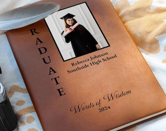 Personalized Graduation Guest Book Custom Graduate Memory Journal Advice for Grad Notebook His Her Graduation Keepsake Gift 2024