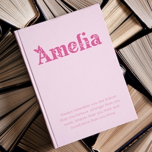 Personalized Blank Kids Hardcover Journal Notebook, Girls Journal, Butterfly Custom name Journal, Birthday, Christmas, Easter Gift
