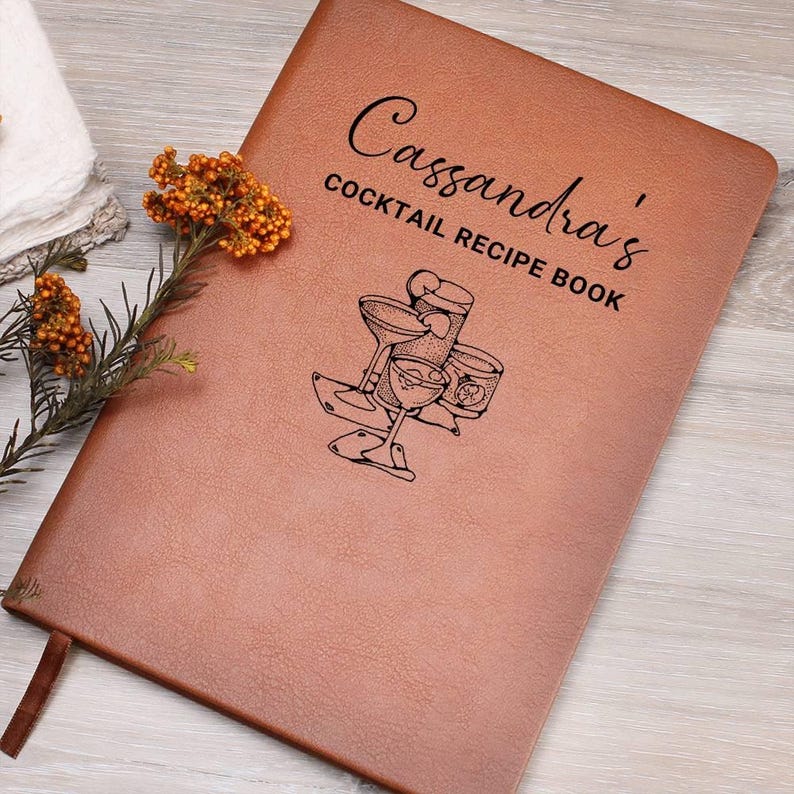 Bartender Notebook Personalized Bar/cocktail Recipe Book - Custom Mixologist Leather ...