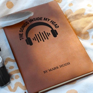 Personalized Lyric Journal - The Songs Inside My Head, Song Writing Music Notebook, Music Gift, Song Writer Gift, Musicians Gift