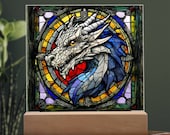 Bring Magic to Life: Dragon Stained Glass Nightlight - Ideal Gift for Dragon Lovers