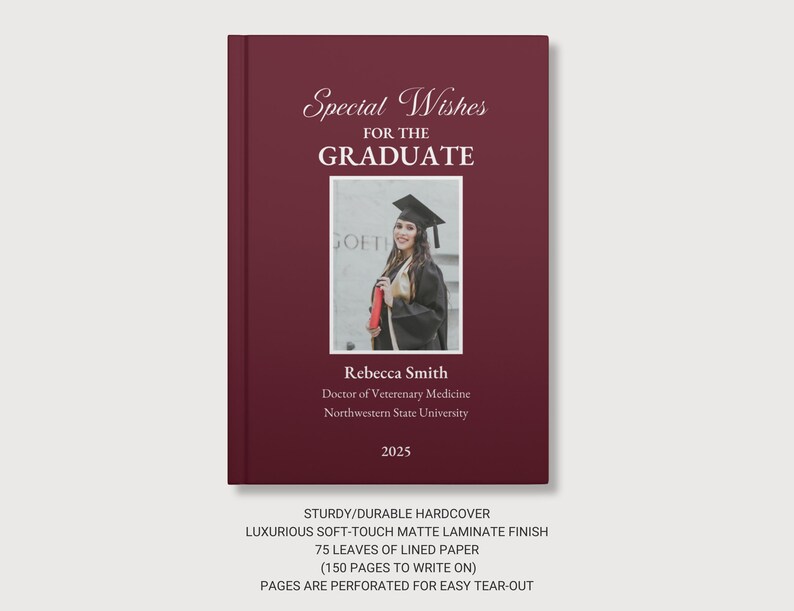 Personalized Graduation Guest Book Custom Graduate Memory Journal ...