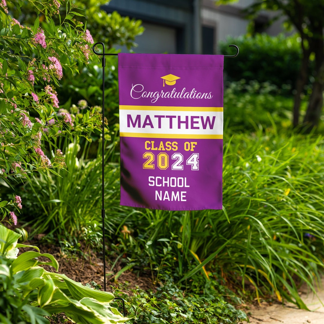 Custom Graduation Garden Flag, Graduation Garden Flag, College Grad ...