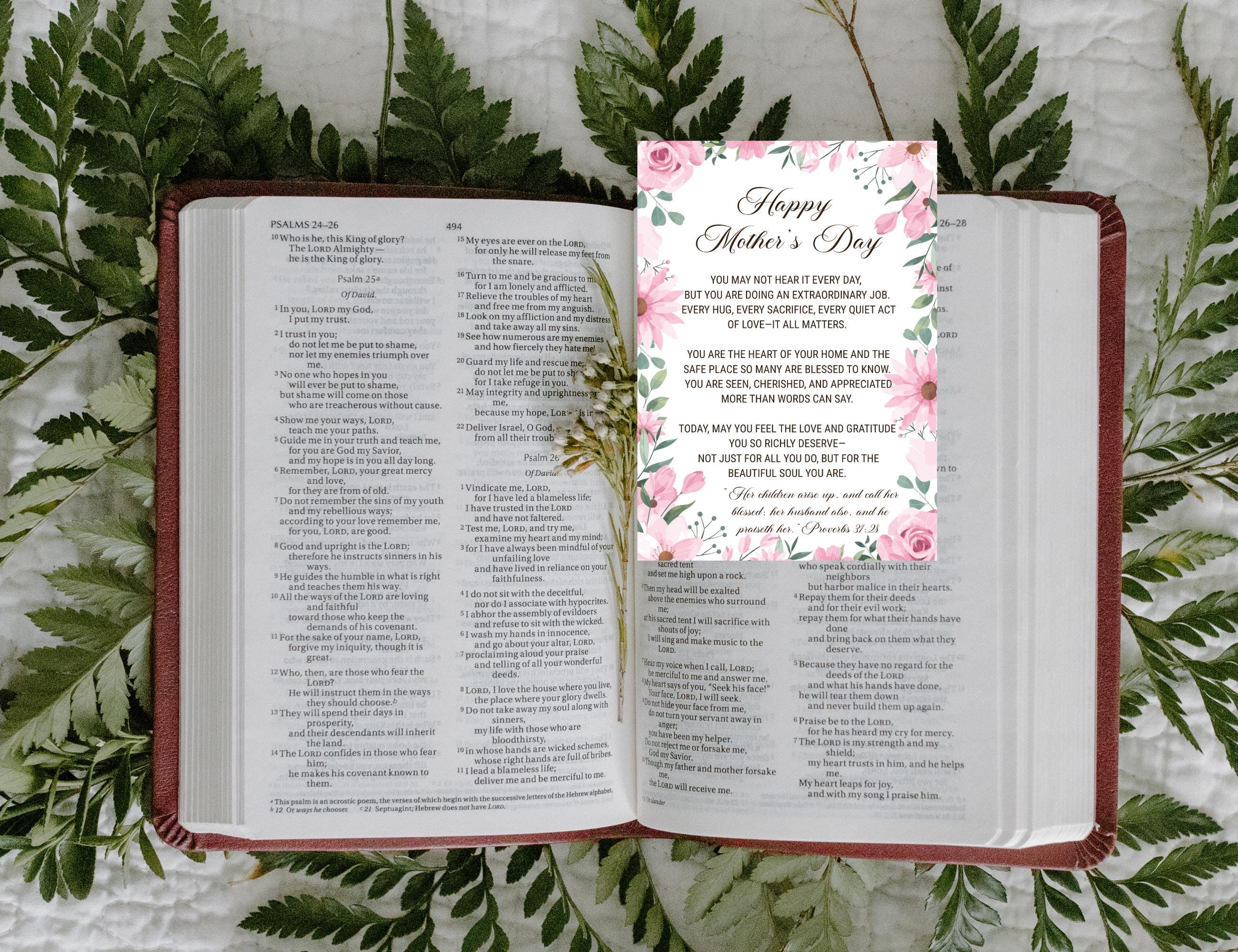 Printable Hand Out Scripture Card Mother’s Day Printable Ministering Card | Scripture Handout | Proverbs ...