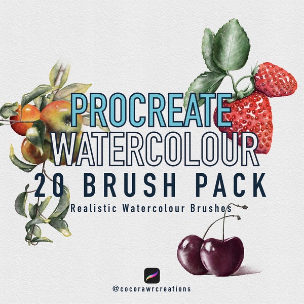 Watercolour Brush Set For Procreate, 20 Watercolor Brush Pack, Procreate Brushes, Brush Set For iPad, iPad Brushes