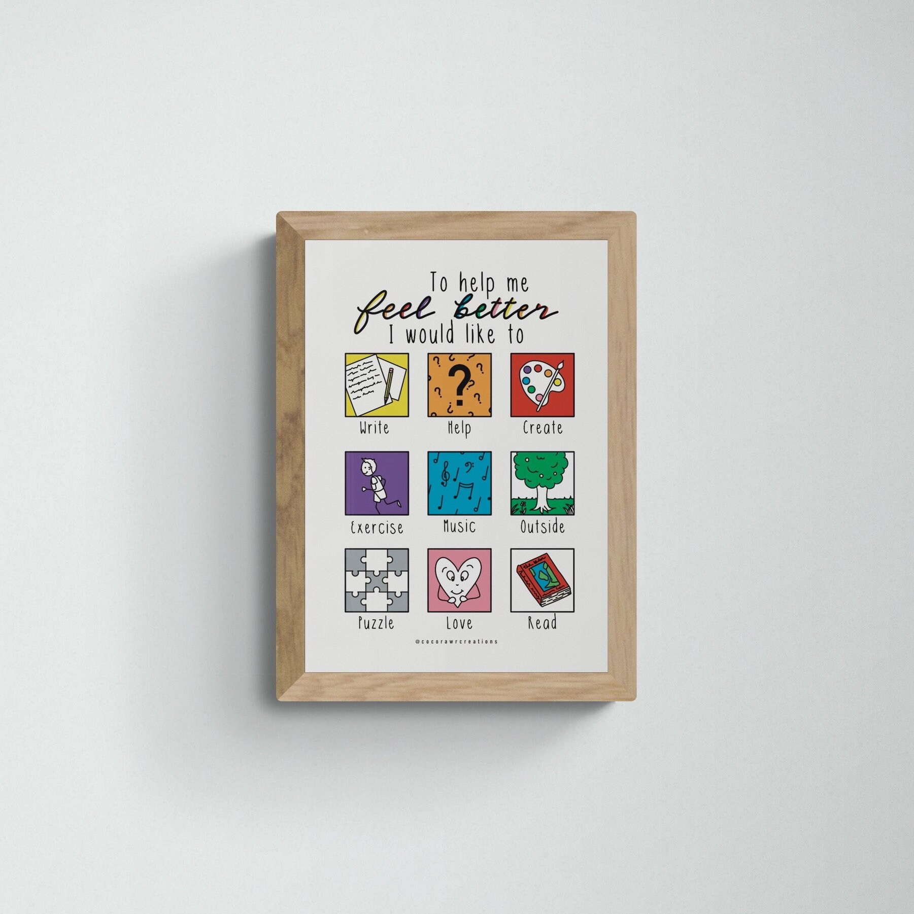 Calm Down Corner Poster Printable Set of 9, Emotion Chart for Kids ...