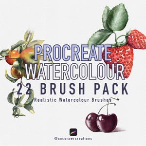 Watercolour Brush Set For Procreate, 22 Watercolor Brush Pack, Procreate Brushes, Brush Set For iPad, iPad Brushes