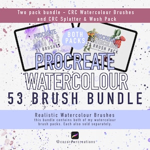 Large Bundle Watercolour Brush Set For Procreate, 53 Watercolor Brush Pack, Procreate Brushes, Brush Set For iPad, iPad Brushes