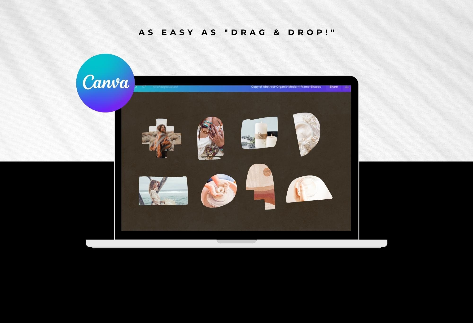 Canva Frames - Drag and Drop BUNDLE - Abstract, Modern, Boho, Organic ...