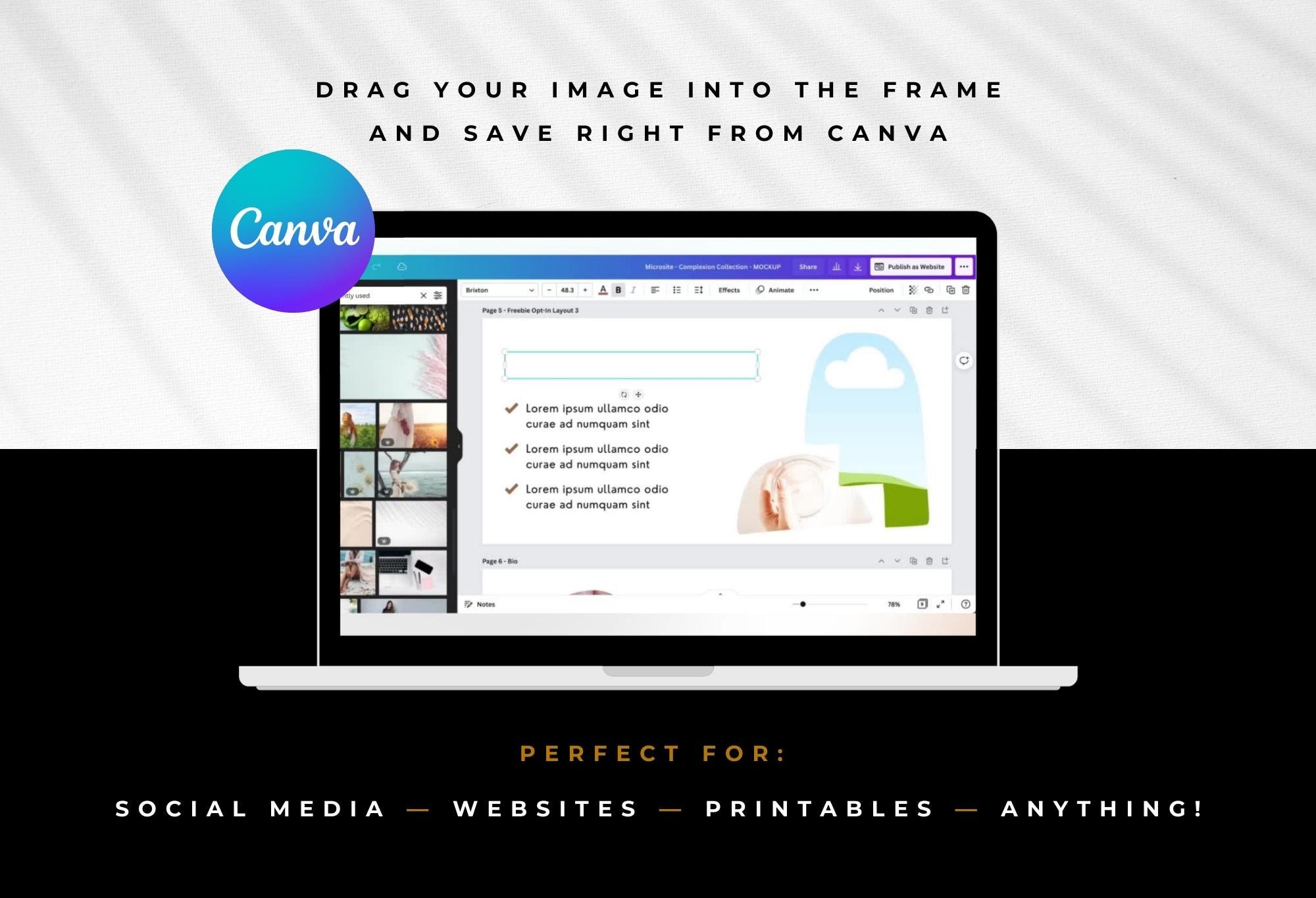 Canva Frames - Drag and Drop BUNDLE - Abstract, Modern, Boho, Organic ...