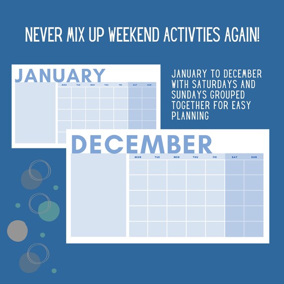 printable-calendar-weekends-grouped-together-digital-calendar-template-instant-download-blue-letter-size-etsy