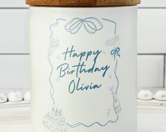 Custom Birthday Candle in Glass Jar, Personalized Birthday Candle with Name, Custom Friend Gift ,Candle