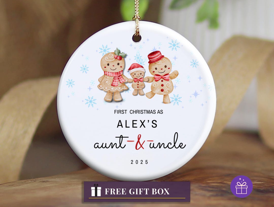 First Christmas as Aunt and Uncle Personalized Ornament, Gift From ...