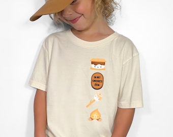 Cute Camping Shirt In My Smores Era T-Shirt, Cute S'mores Lover Tee, Campfire Foodie Graphic Shirt, Cozy Summer Apparel Gift for Kids