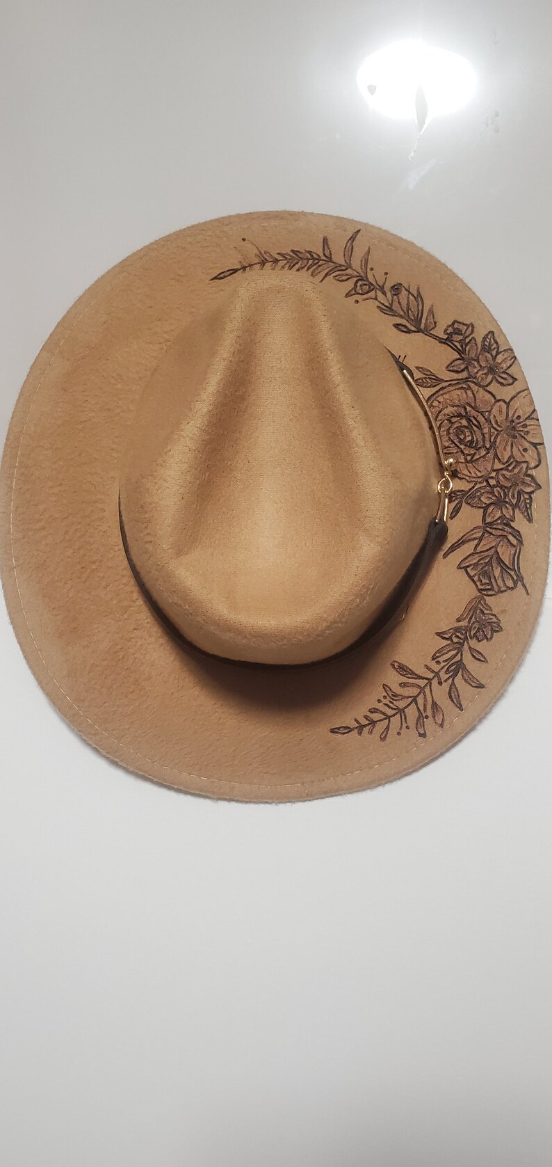 Wood Burned Felt Hats Etsy